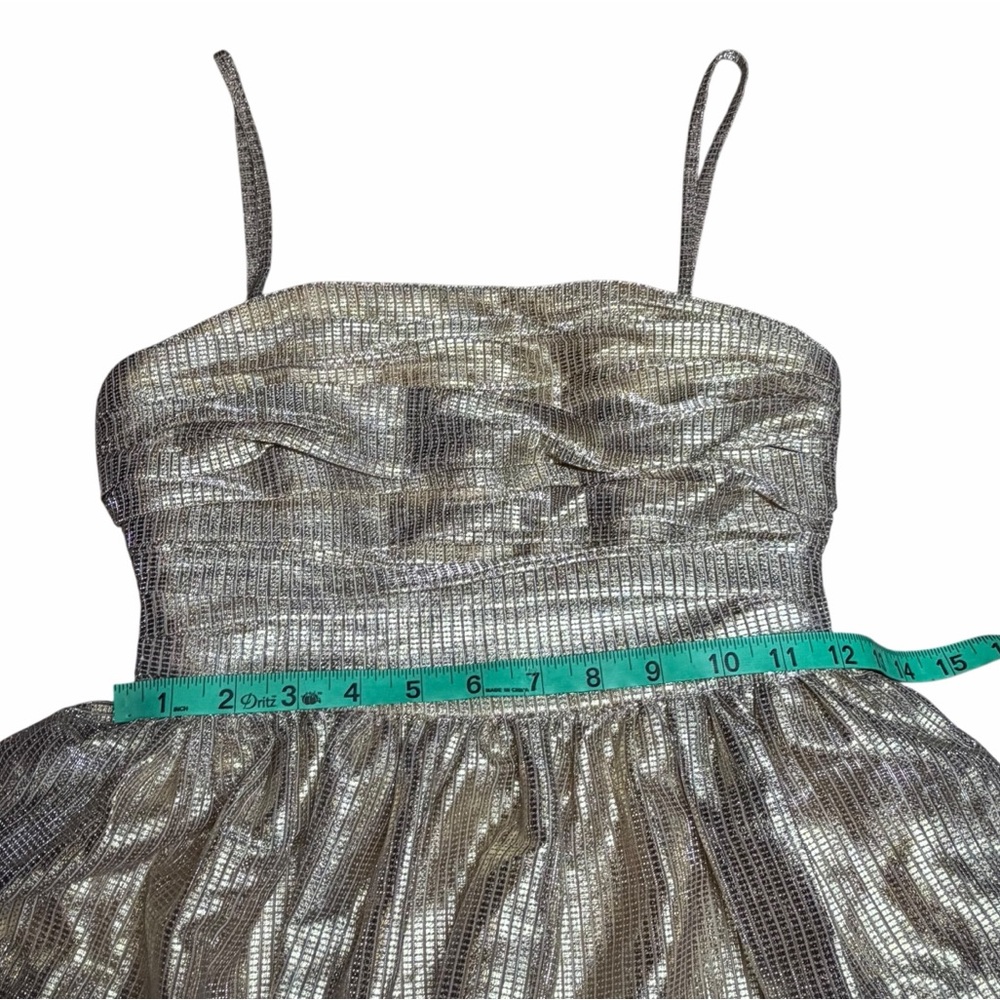 NWT Layered With Love Gold Metallic Tiered Ruffle Midi Dress - Size XS - Picture 14 of 15
